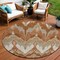 Edge Collections - 8' - Orange - Ikat Pattern Area Rug for Indoor and Outdoor Use - 1 Piece